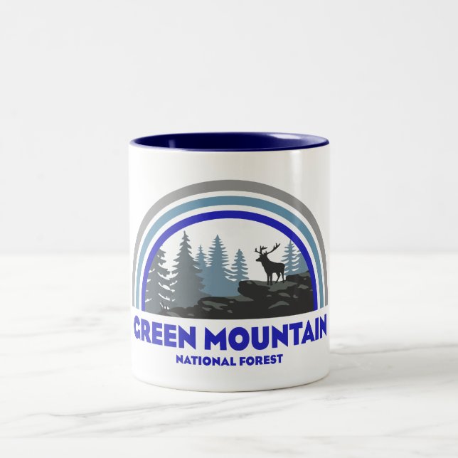 Tasse 2 Couleurs Green Mountain National Forest Rainbow Deer (Centre)