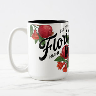 Tasse 2 Couleurs Grenade de Floride vintage Miami Botanique Fruit