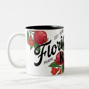 Tasse 2 Couleurs Grenade de Floride vintage Miami Botanique Fruit