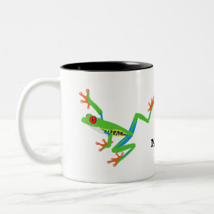 Tasse 2 Couleurs Grenouille à yeux rouges personnalisée