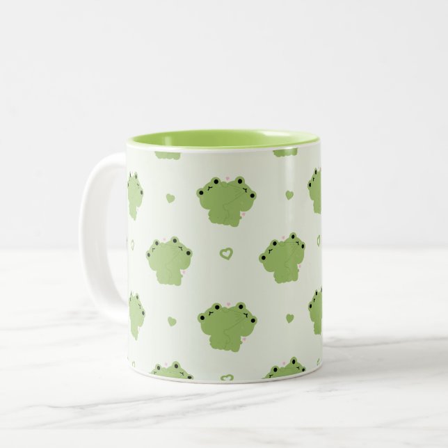 Tasse 2 Couleurs Grenouille Couple Muet (Devant gauche)
