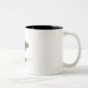 Tasse 2 Couleurs Grenouille d'arbre observée par rouge