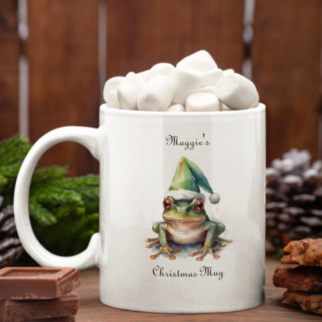 Tasse 2 Couleurs Grenouille de Noël, coutume (Créateur téléchargé)
