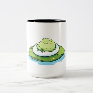 Tasse 2 Couleurs Grenouille endormie sur un nénuphar Design Kawaii