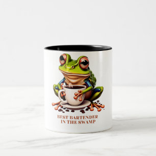 Tasse 2 Couleurs Grenouille - meilleur barman dans le marais