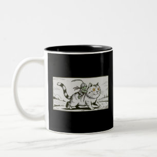 Tasse 2 Couleurs Grenouille Mémé Médiéval Vintage Drôle de Chat