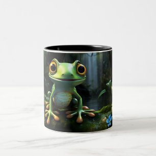 Tasse 2 Couleurs Grenouille Mignonne avec Dessin de Grenouille de D
