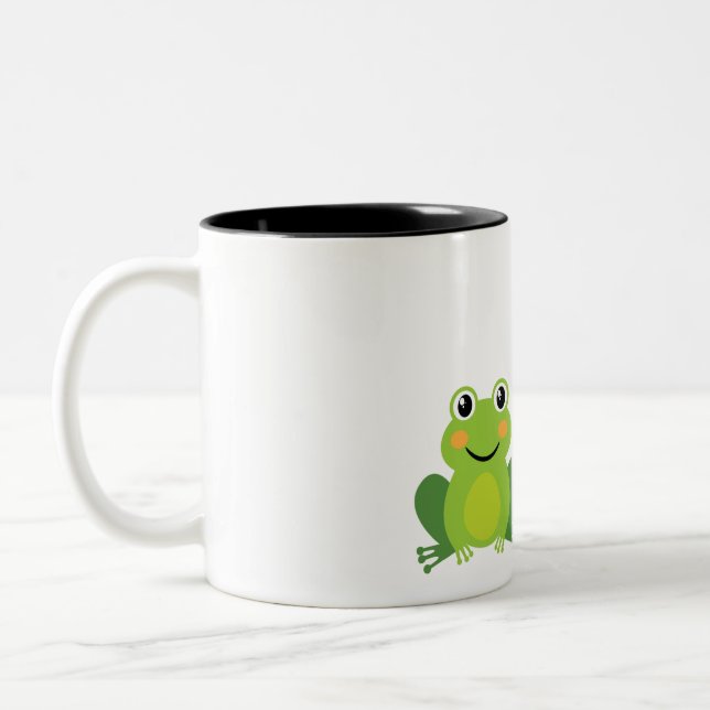 Tasse 2 Couleurs grenouille, papillon et champignons (Gauche)