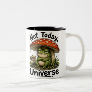 Tasse 2 Couleurs Grenouille PNG de l'univers pas aujourd'hui - Drôl