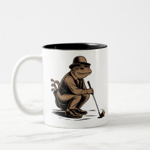 Tasse 2 Couleurs Grenouille Rétro Drôle Amateur de Golf Grenouille 