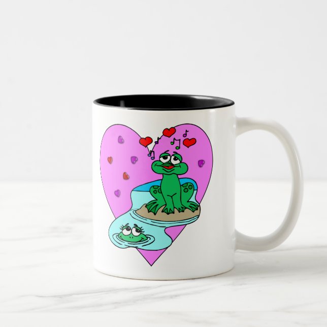 Tasse 2 Couleurs Grenouilles dans l'amour (Droit)