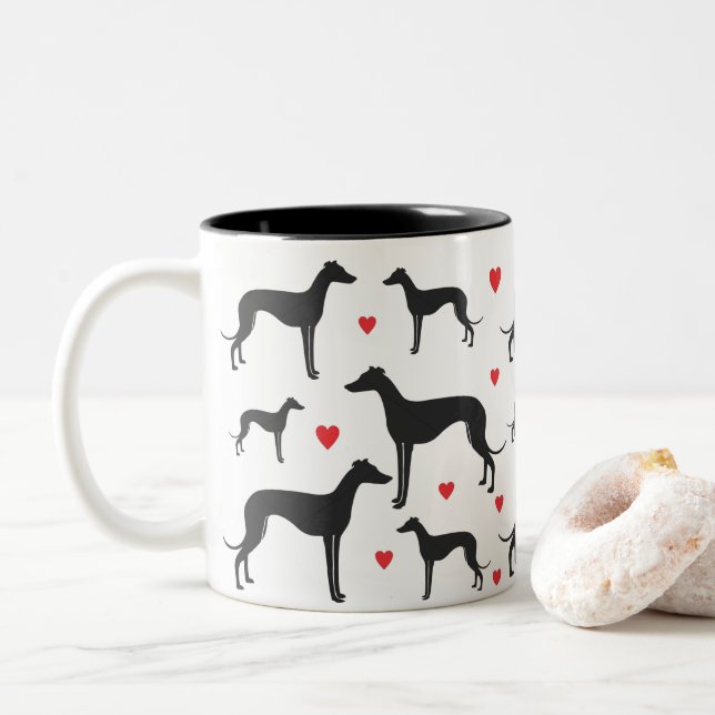Tasse 2 Couleurs Greyhound Love (Avec donut)