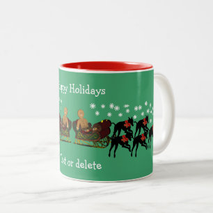 Tasse 2 Couleurs Greyhound Noël Fêtes Personnalisées