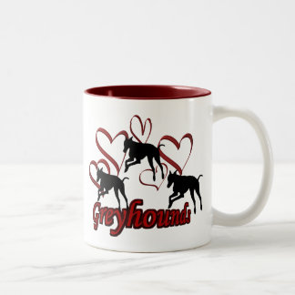 Tasse 2 Couleurs Greyhounds Coeurs Amoureux des chiens Photo Café M