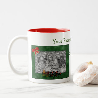 Tasse 2 Couleurs Greyhounds Pulling Sleigh Photo de Noël