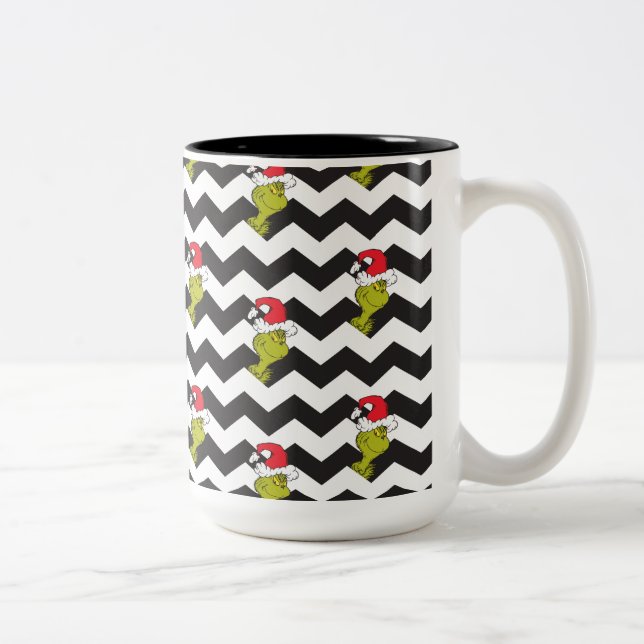 Tasse 2 Couleurs Grille | Motif Chevron Black & White Holiday (Droit)