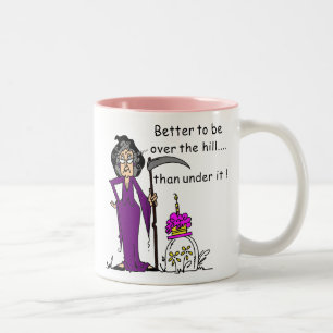 Tasse 2 Couleurs Grim Reaper Humour d'anniversaire