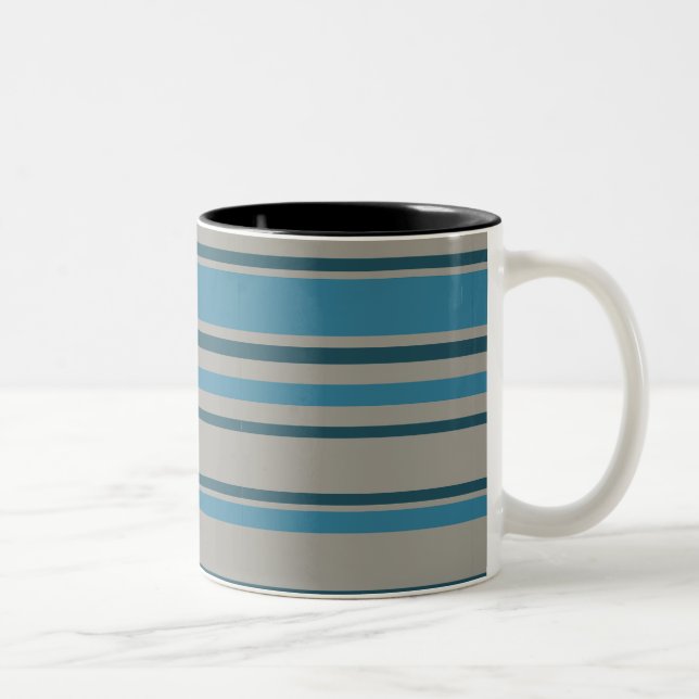 Tasse 2 Couleurs Gris bleu rayé (Droit)