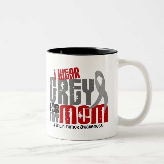 Tasse 2 Couleurs Gris d'usage de la tumeur cérébrale I pour ma (Droit)