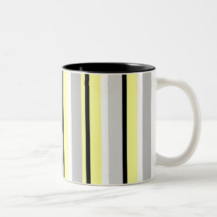 Tasse 2 Couleurs Gris et jaune rayé de style