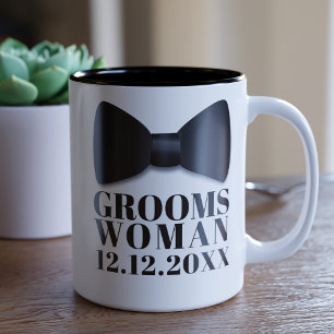 Tasse 2 Couleurs Groomswoman Wedding Favor Tuxedo Bow Cravate