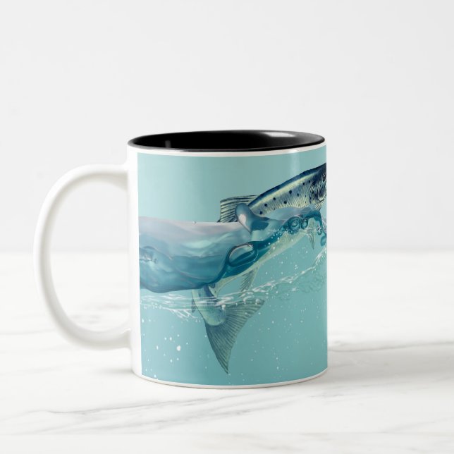 Tasse 2 Couleurs Gros poissons dans l'eau (Gauche)