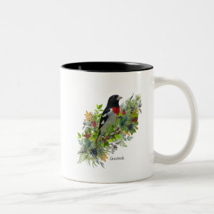 Tasse 2 Couleurs Grosbeak de boue d'oiseaux