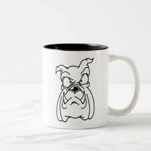 Tasse 2 Couleurs grosse chienne Bulldog tête en céramique bicolore
