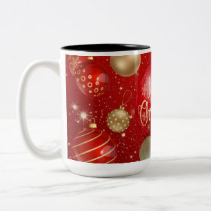 Tasse 2 Couleurs Grosse Musique de Noël Rouge
