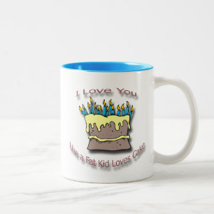 Tasse 2 Couleurs Grosses bougies de gâteau d'amours d'enfant