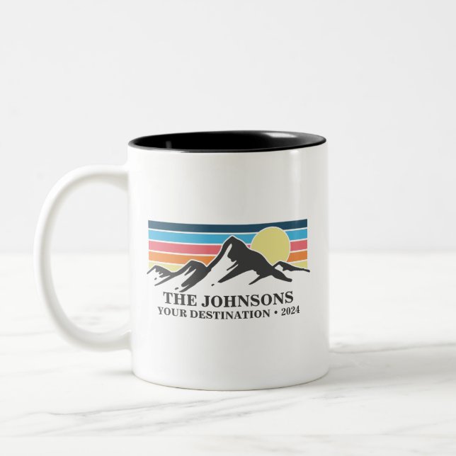 Tasse 2 Couleurs Groupe Camping familial sur mesure (Gauche)