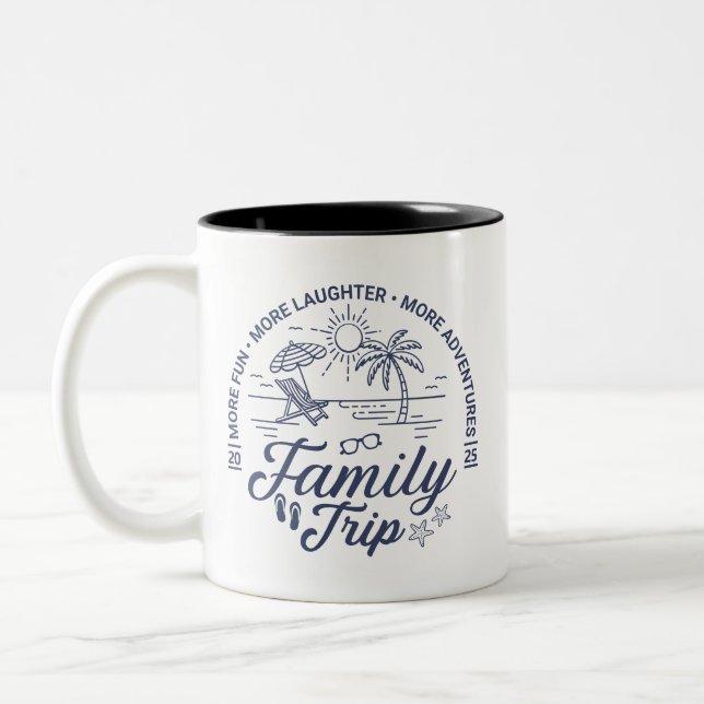 Tasse 2 Couleurs Groupe de voyage familial personnalisé Vacances pl (Gauche)
