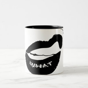 Tasse 2 Couleurs Grr Quoi ! Rouge à lèvres noir et dents inclinées