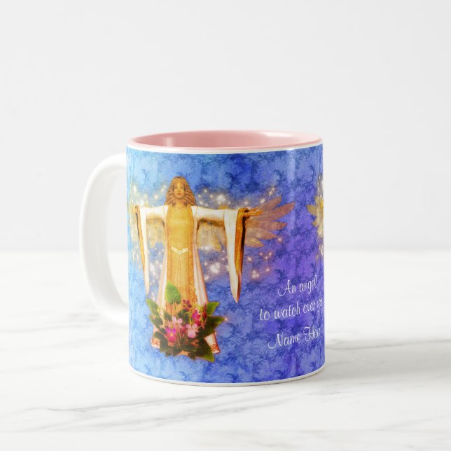Tasse 2 Couleurs Guardian Angel Art Inspiré Personnalisé (Devant gauche)