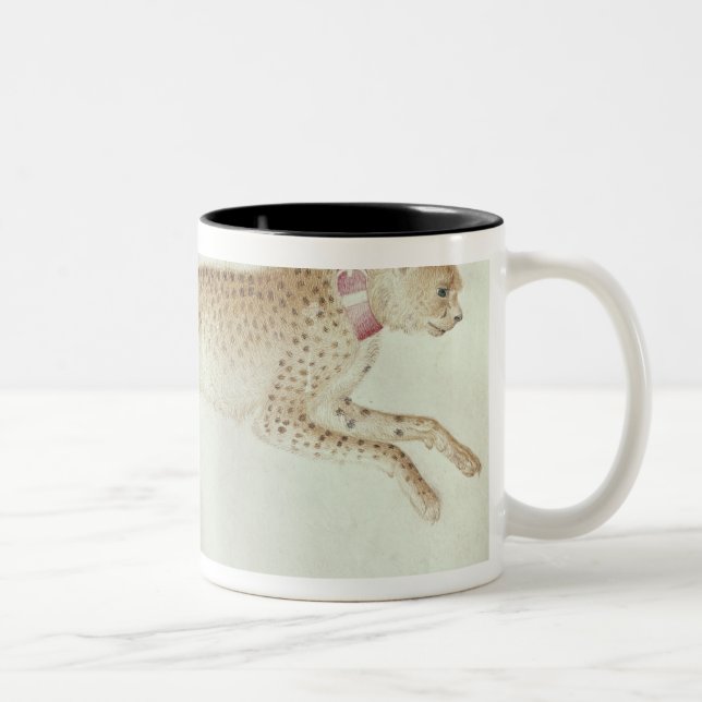 Tasse 2 Couleurs Guépard de bondissement avec un collier rouge (Droit)
