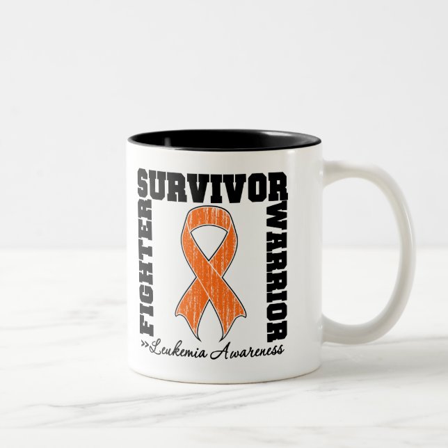 Tasse 2 Couleurs Guerrier de combattant de survivant de leucémie (Droit)