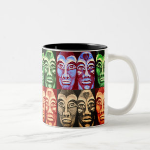 Tasse 2 Couleurs Guerriers mayas - peinture multicolore