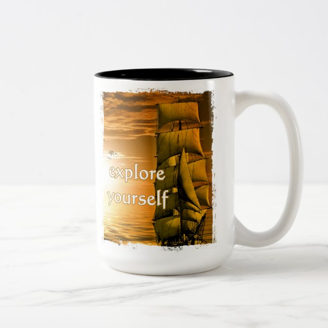 Tasse 2 Couleurs Guillemet motivant vintage (Droit)