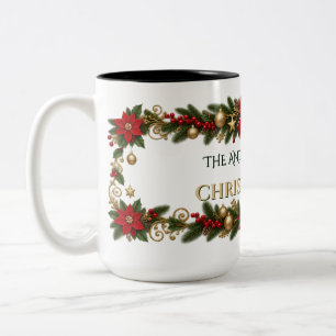 Tasse 2 Couleurs Guirlande de Noël personnalisée pour la famille 20
