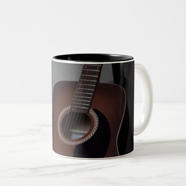 Tasse 2 Couleurs Guitare basse jolie (Devant droit)