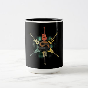 Tasse 2 Couleurs Guitare Lover Style rétro Cadeau Pour Guitarist