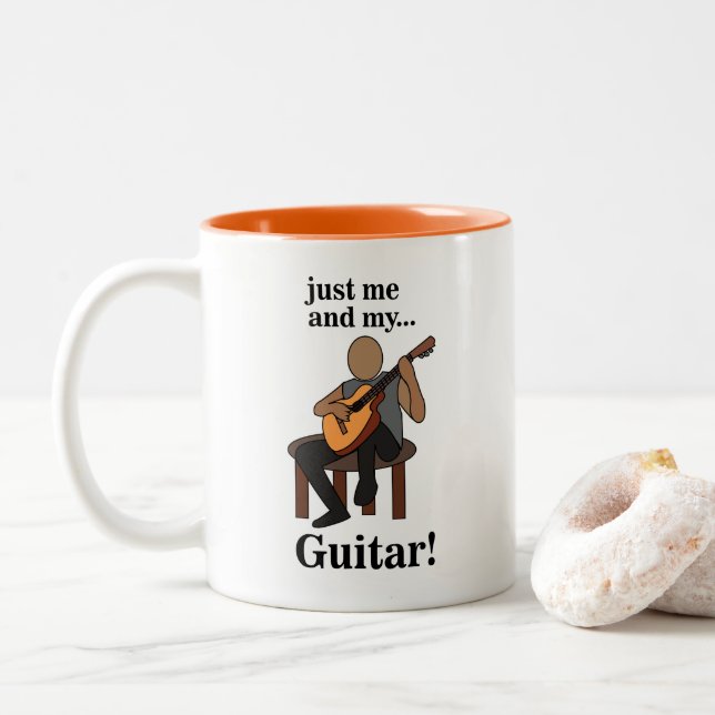Tasse 2 Couleurs Guitarist Playing Guitar  (Avec donut)