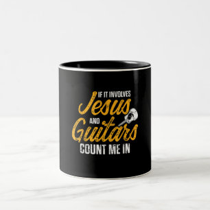 Tasse 2 Couleurs Guitariste chrétien de l'Église de Jésus Guitar