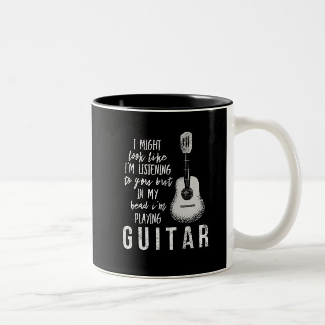 Tasse 2 Couleurs Guitariste drôle (Droit)