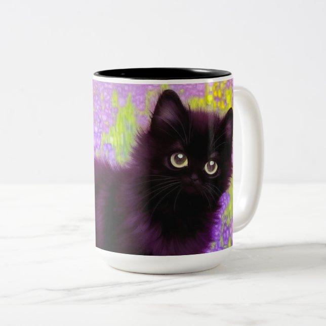 Tasse 2 Couleurs Gustav Klimt Black Kitten (Devant droit)