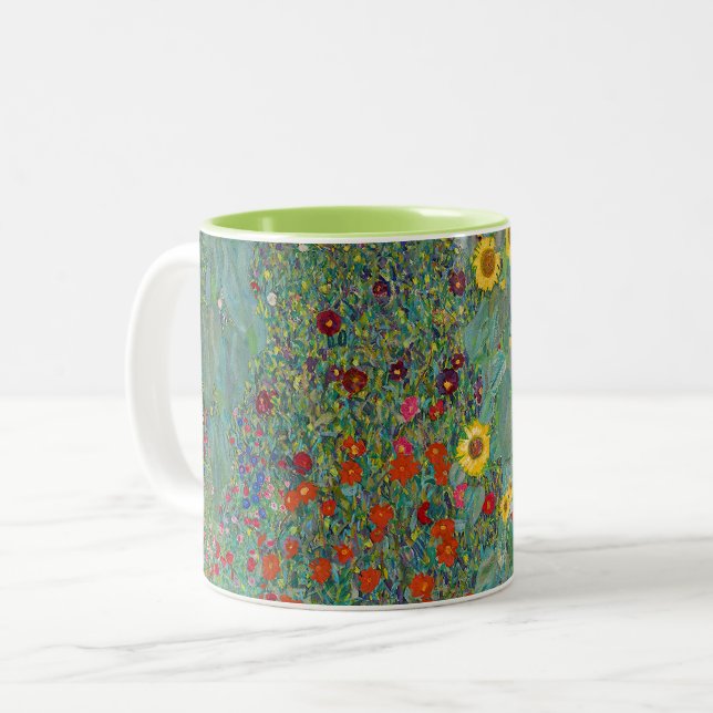 Tasse 2 Couleurs Gustav Klimt - Jardin de campagne avec tournesols (Devant gauche)