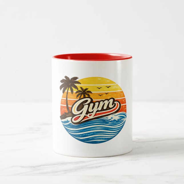 Tasse 2 Couleurs Gym Retro Sunset Design (Centre)