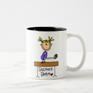 Tasse 2 Couleurs Gymnaste Fille Blonde sur Poutre