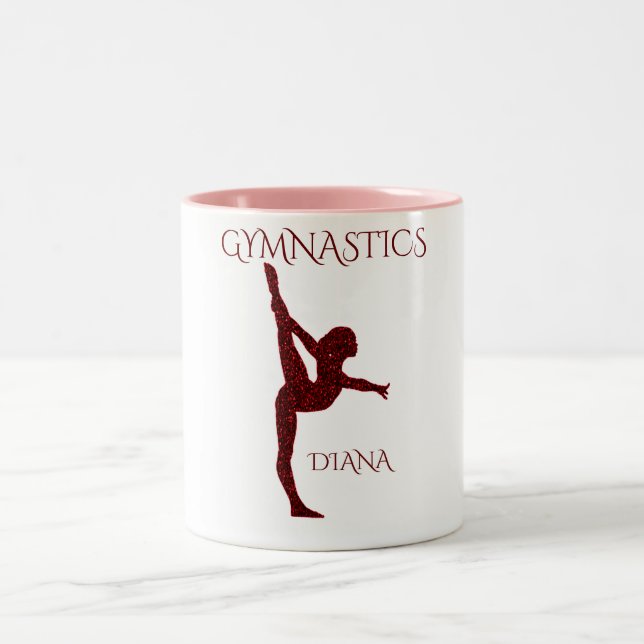 Tasse 2 Couleurs Gymnastique deux tonneaux de café personnalisé. (Centre)
