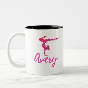 Tasse 2 Couleurs Gymnastique personnalisée Gymnaste Nom Avery